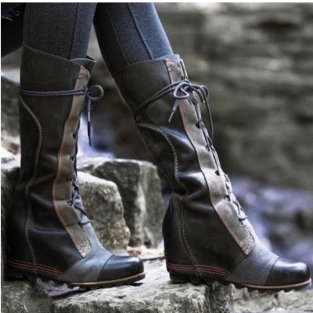 Sorel Cate the Great Tall Wedge - Charcoal 8.5